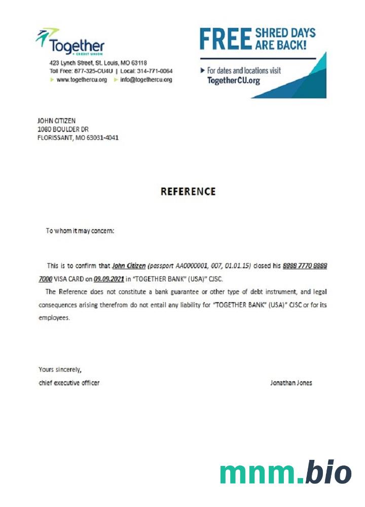 USA razem zamknięcie przykład odniesienia w formatach Word i PDF